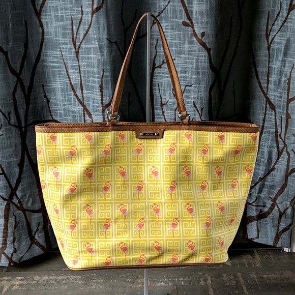 Stella & Dot Handbags - Stella & Dot Rare Flamingo Yellow Large Tote